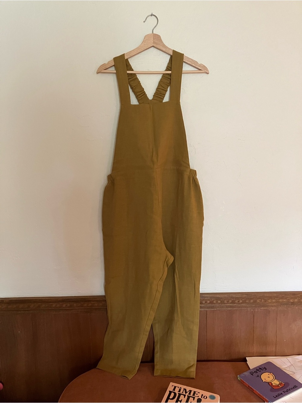 Amente Mustard Linen Overalls NWT